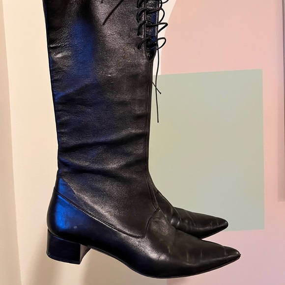 Manolo Blahnik lambskin leather boots - Picture 2 of 5